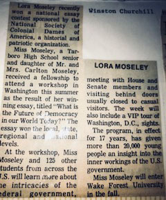 Lora Moseley wins contest -2 Congressional Essay winner news article winner